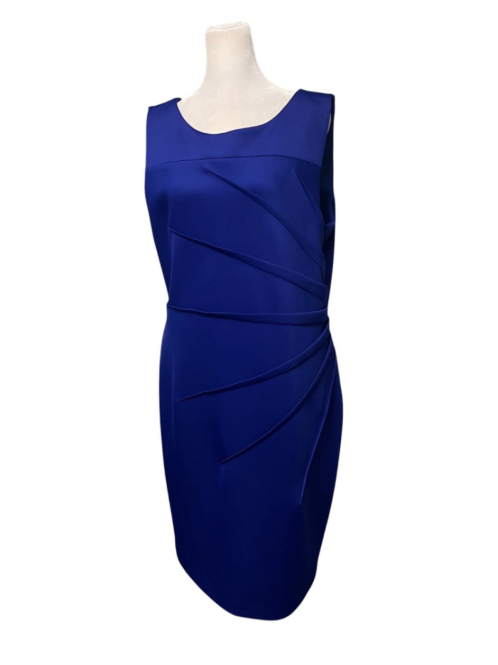 Calvin Klein Royal Blue Starburst Design Sleeveless Sheath Size 16 - Picture 5 of 10